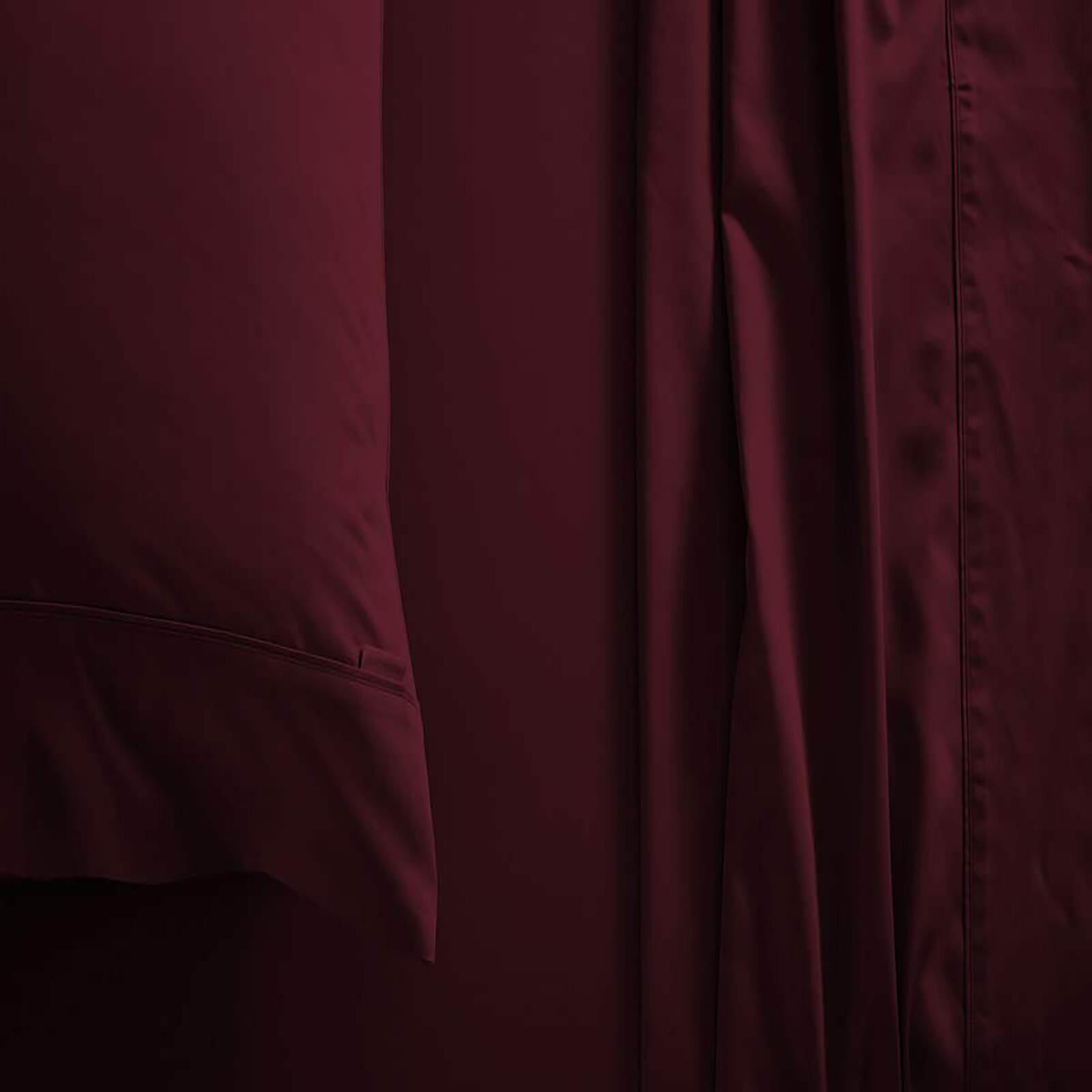 12/15/18/21 Inch Deep Pocket Sheets Egyptian Cotton Wine Solid Select Item