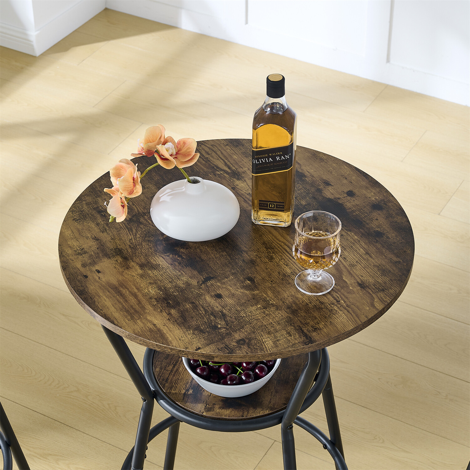 3/5 Piece Bar Table Set Counter Height Kitchen Dining Pub Table w/ Bar Stools