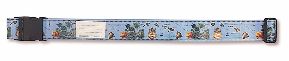 Hawaiian Islands Map Print Luggage Nylon Bag Strap Travel Aloha Hawaii Island N