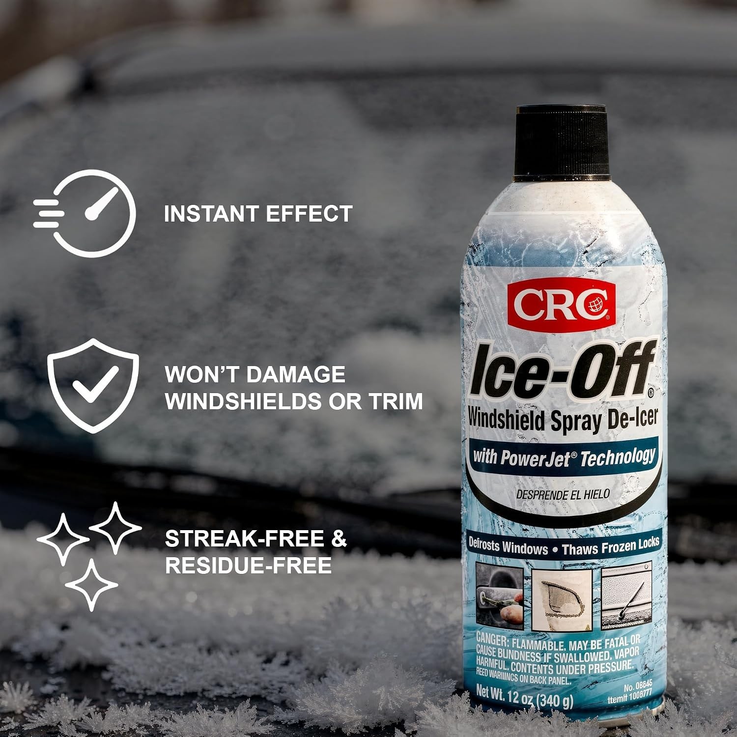 Ice-Off Windshield Spray De-Icer, 12 oz (12 Pack)