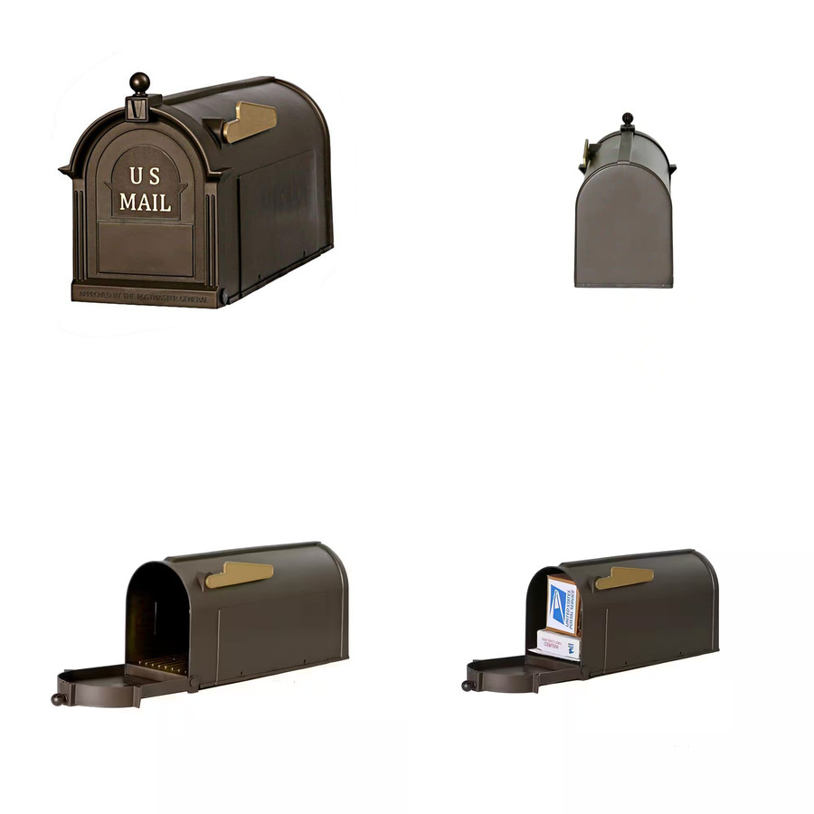 Bronze Post Mount Mailbox, Large, Keeps Mail Dry, Heavy Duty for Rural High Qual