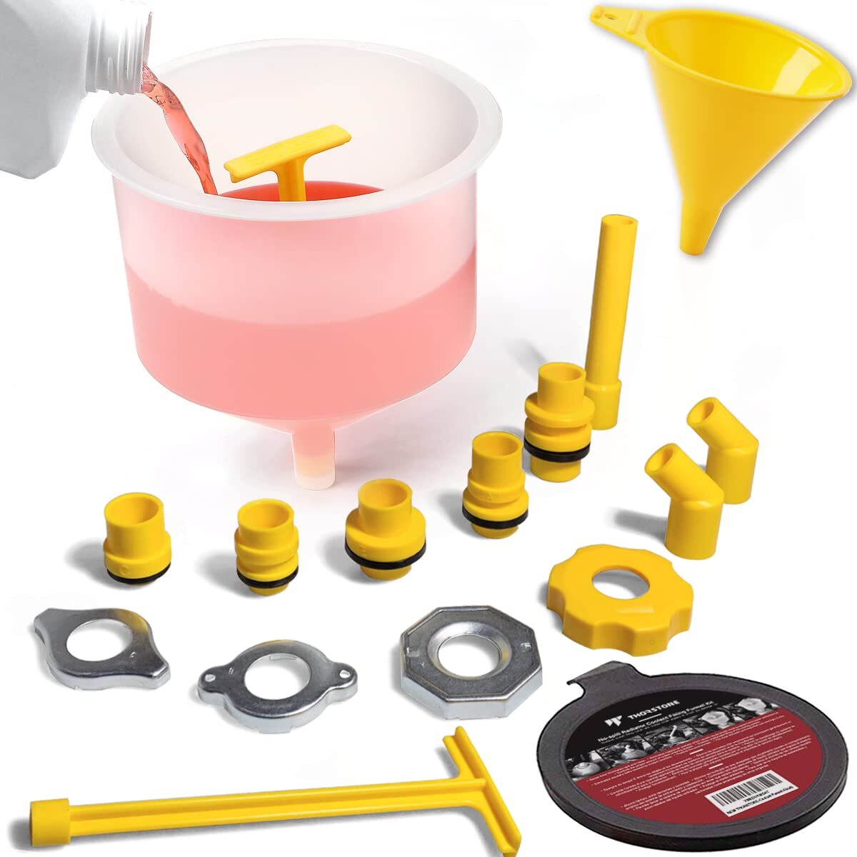 Thorstone No Spill Coolant Funnel Kit, Free Radiator Basics, Clear