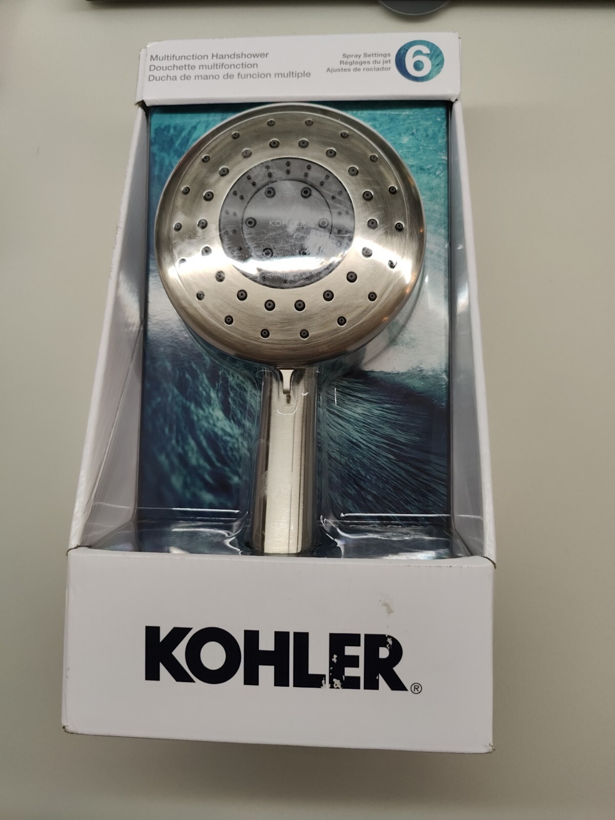 Kohler Daisyfield Handheld Shower Head 6-Spray 1.75 GPM 5 in. Wall Mount Brushed