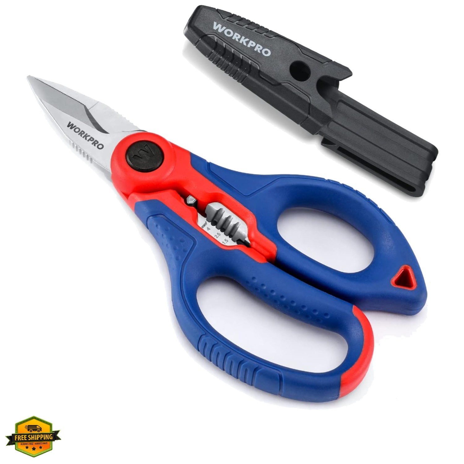 Stainless Electricians Scissors, 6.4" Professional Electrician Shears with Wi...