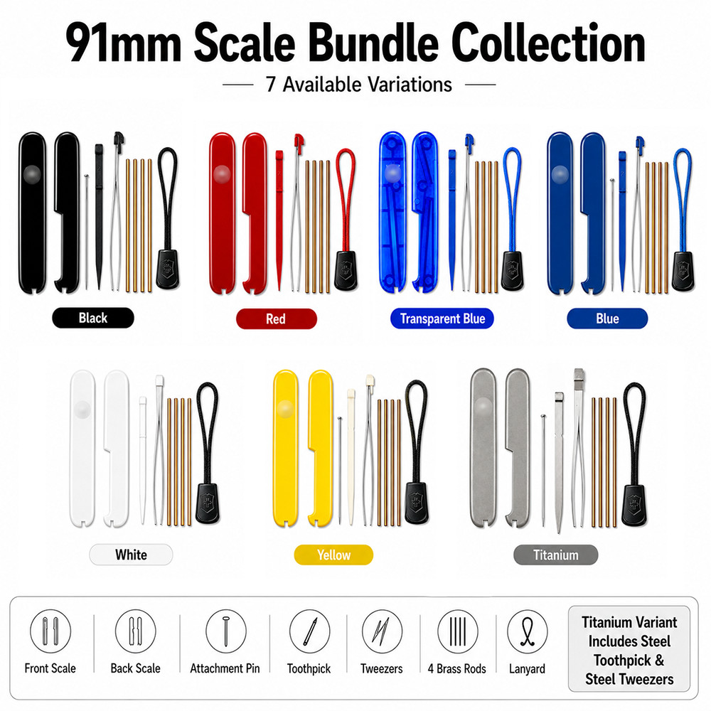 91mm Scales Set Bundle for Victorinox Swiss Army Knife Handle Ordinary SAK Parts