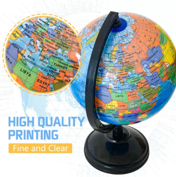WORLD GLOBE EARTH TOP Map Rotating Geography Ocean Classroom Learning Desktop