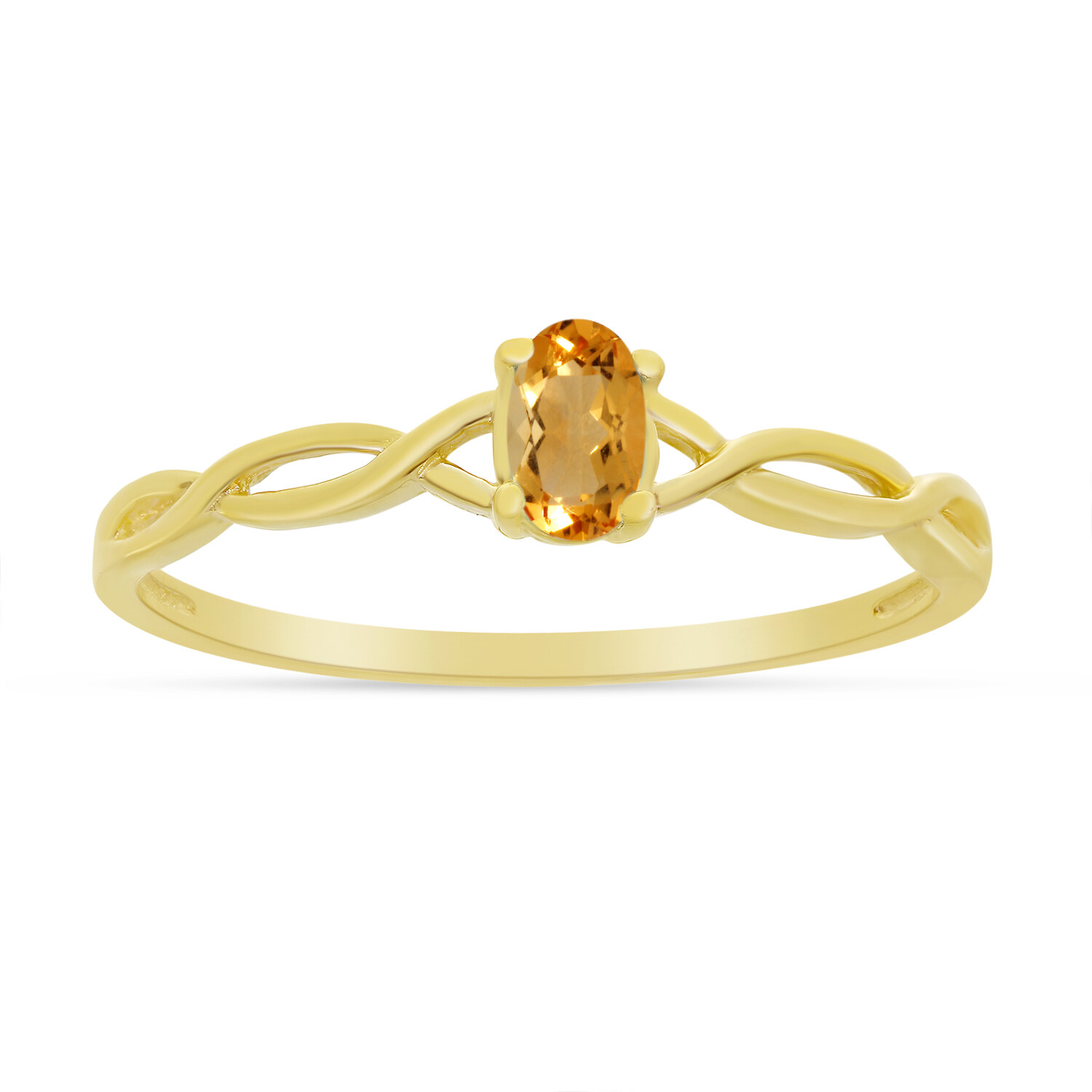 14k Yellow Gold Oval Citrine Ring