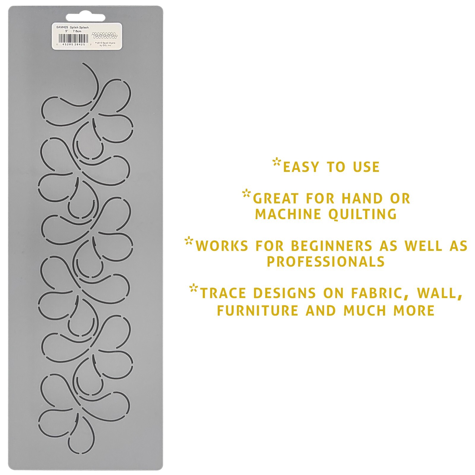 Feather Quilting Stencils 3" Simple Flower Border Continuous Line Quilt Patterns