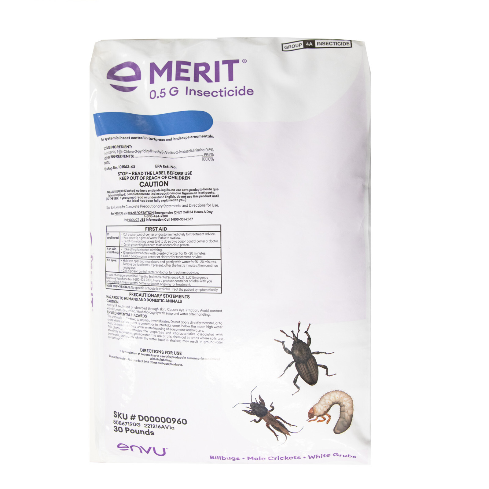 Merit 0.5 G Granules 30 lb -NOT FOR SALE TO: AZ,CA,CO,CT,DC,MA,MD,ME,MI,NJ,NV,NY