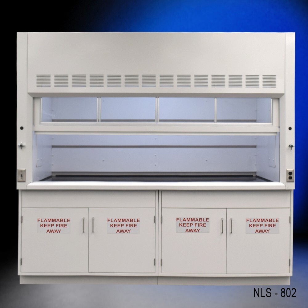 Fisher American 8' Laboratory  Fume Hood w/ Flammable Storage / E1-475