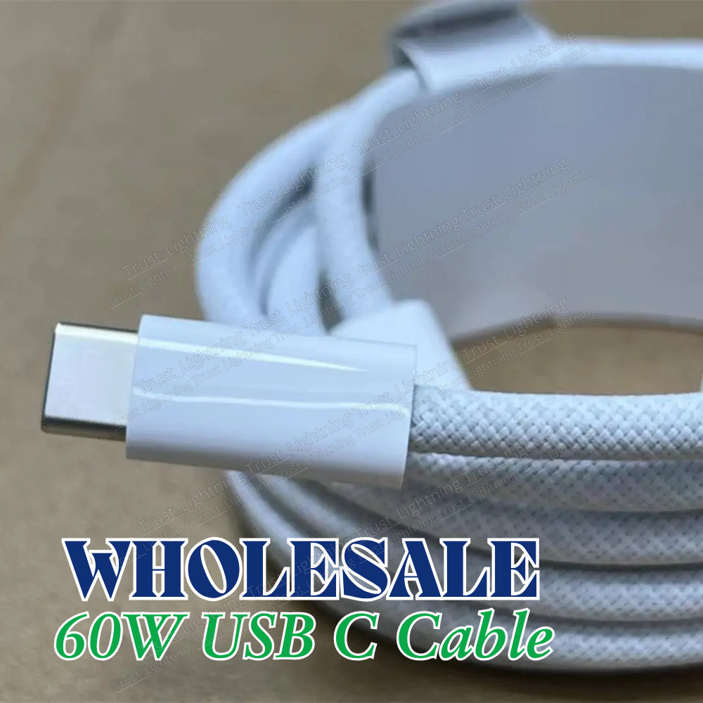 60W USB-C to USB-C Cable Fast Charger lot PD Nylon Cord iPhone 16 15 Pro Samsung