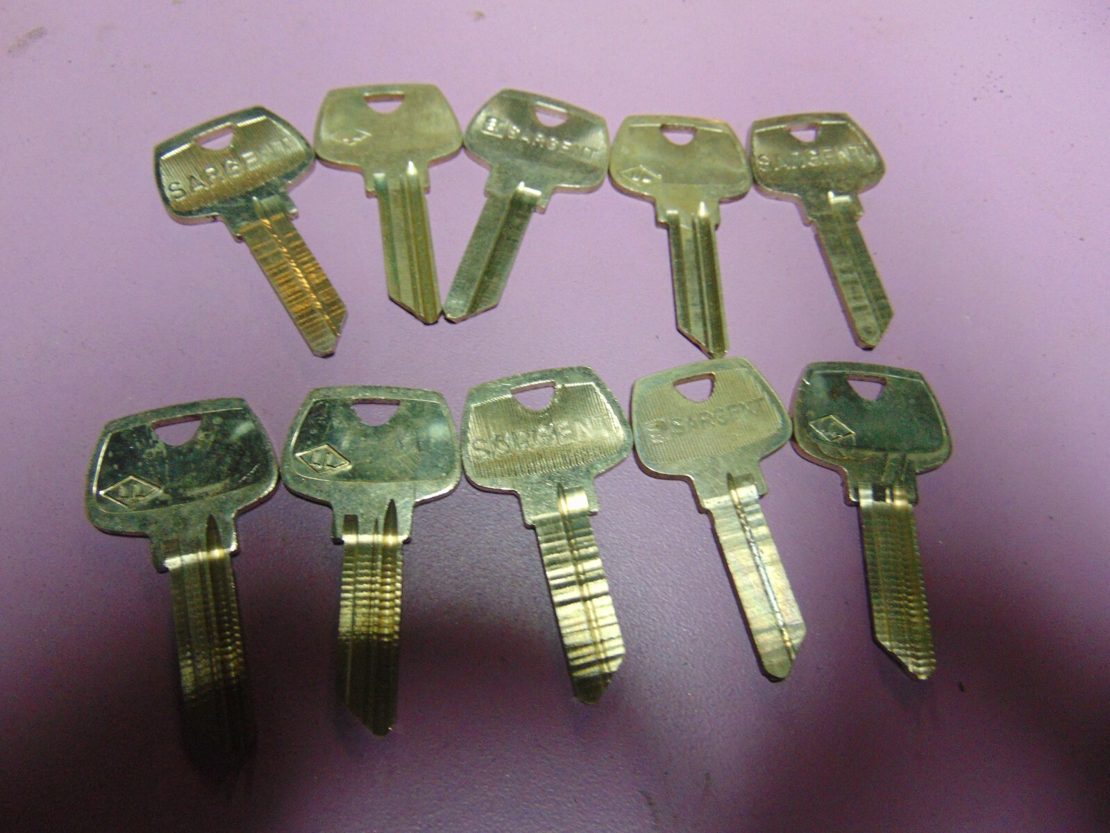 10 KEYS ORG. SARGENT LL 5 PIN KEYS BLANKS UNCUT LOCKSMITH