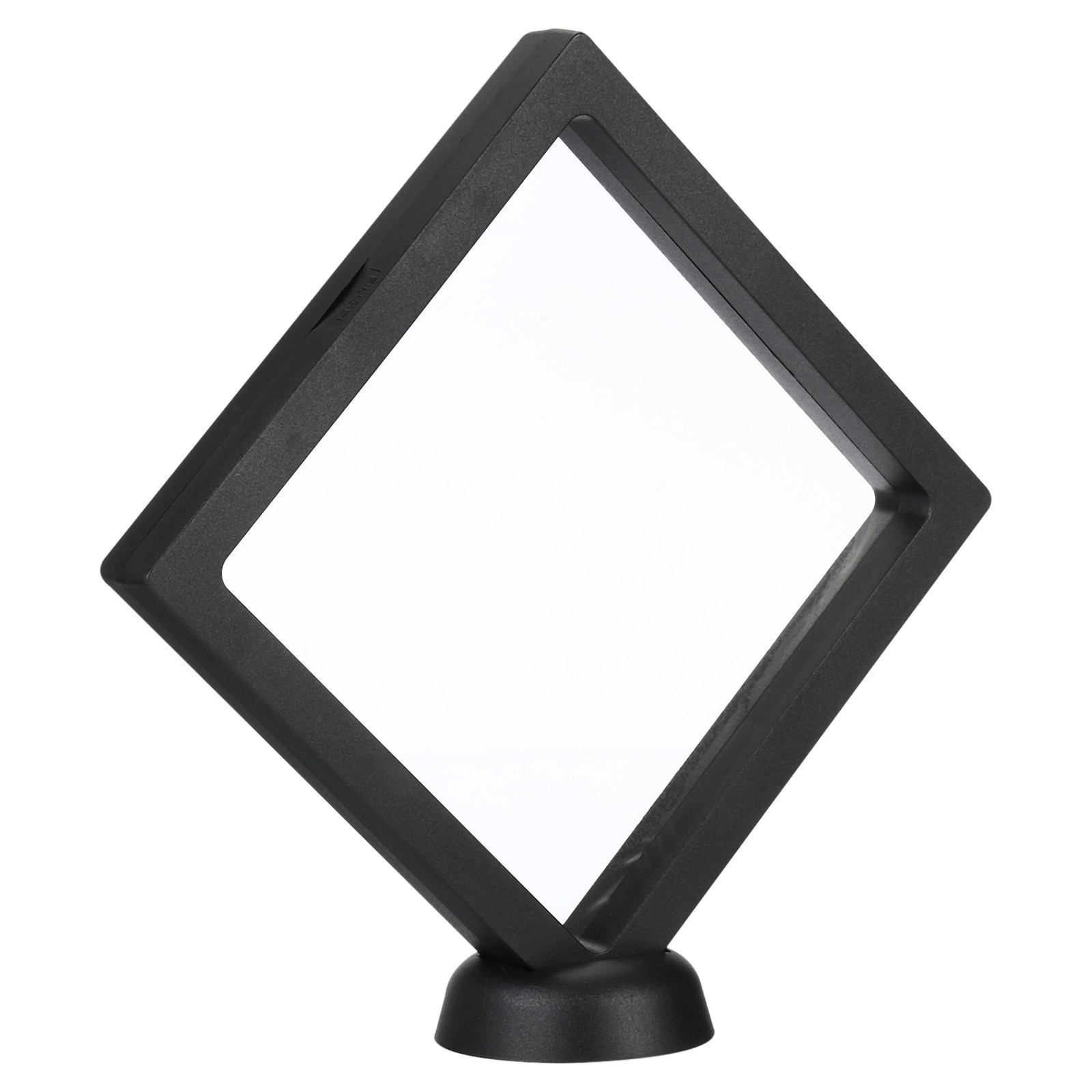 Display Frame 3D Floating Coin Jewelry Case with Base 5.5"x5.5" Black