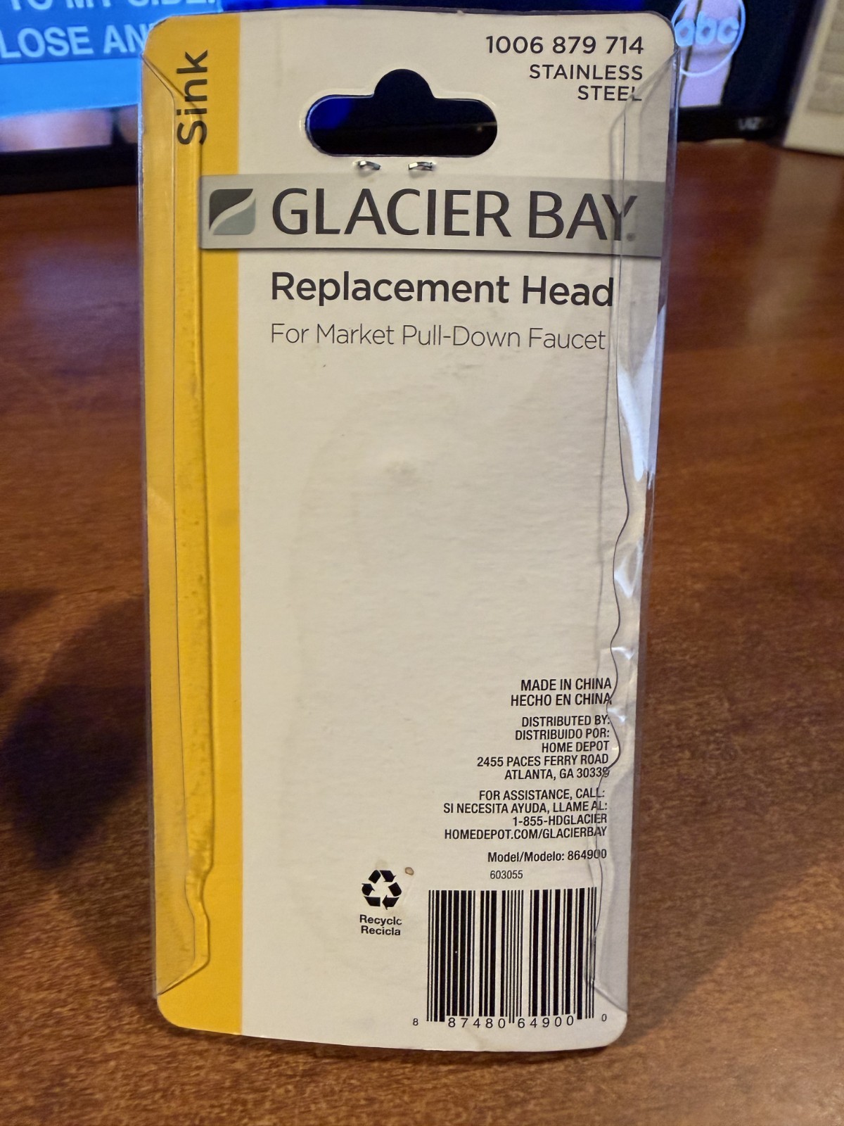 Glacier Bay Single-Handle Spray Head in Stainless Steel Pull Down Replacement