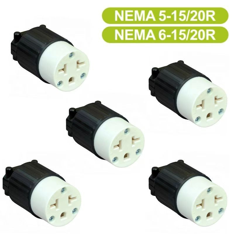 NEW(5PACK)【4-in-1 】NEMA 5-15R,5-20R, 6-15R, 6-20R  Female Adapter，2 Pole 3 Wire