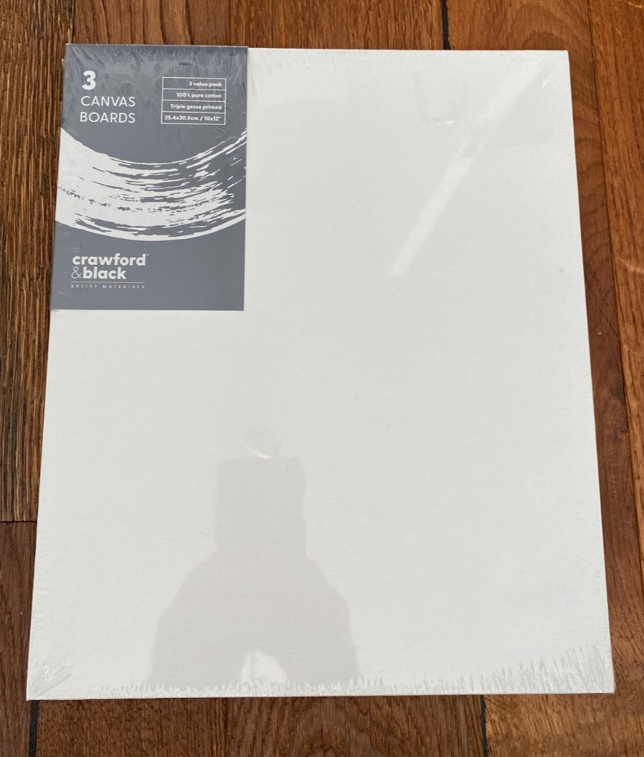 Canvas 10x12” white canvas art boards - Crawford And Black - New pack of 3