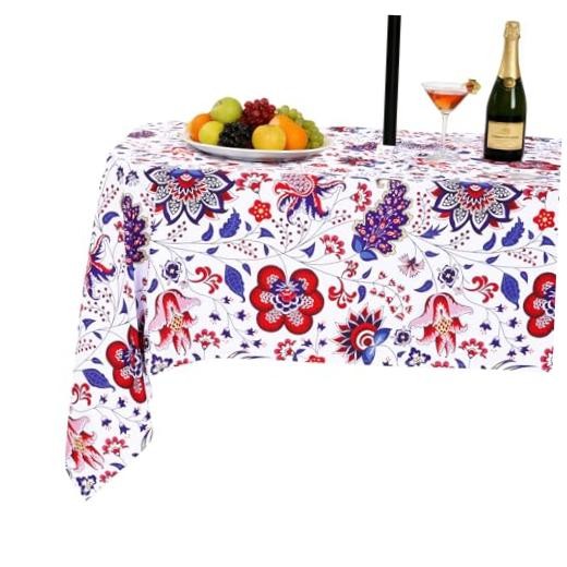 Rectangle Outdoor Tablecloth with 84" x 60" (Rectangular) Gorgeous Flowers