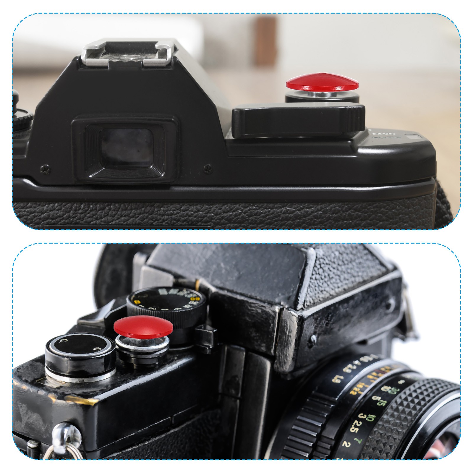 Soft Shutter Release Button Pure Copper Camera Shutter Button, Black 4pcs