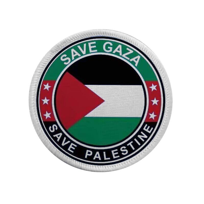 Save Gaza Save Palestine Country FL Free Palestinian Hook Loop Patch Badge