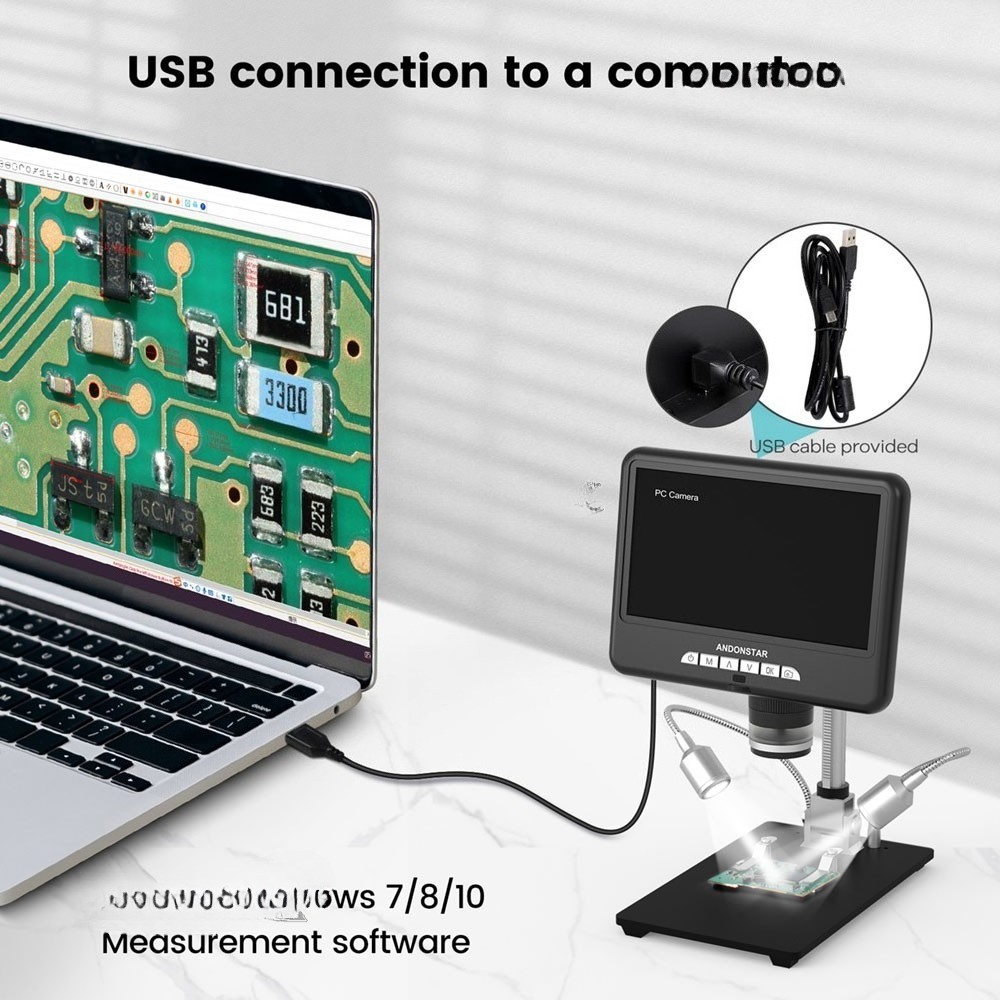 For Andonstar AD207S 7" UHD Digital Microscope For Electronics Soldering