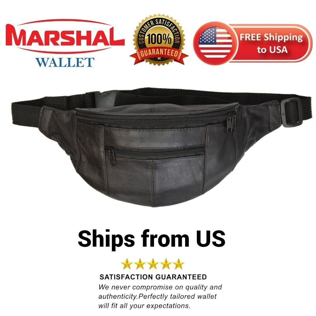 Fanny Pack Waist Bag Hip Belt Pouch Travel Purse Genuine Leather unisex