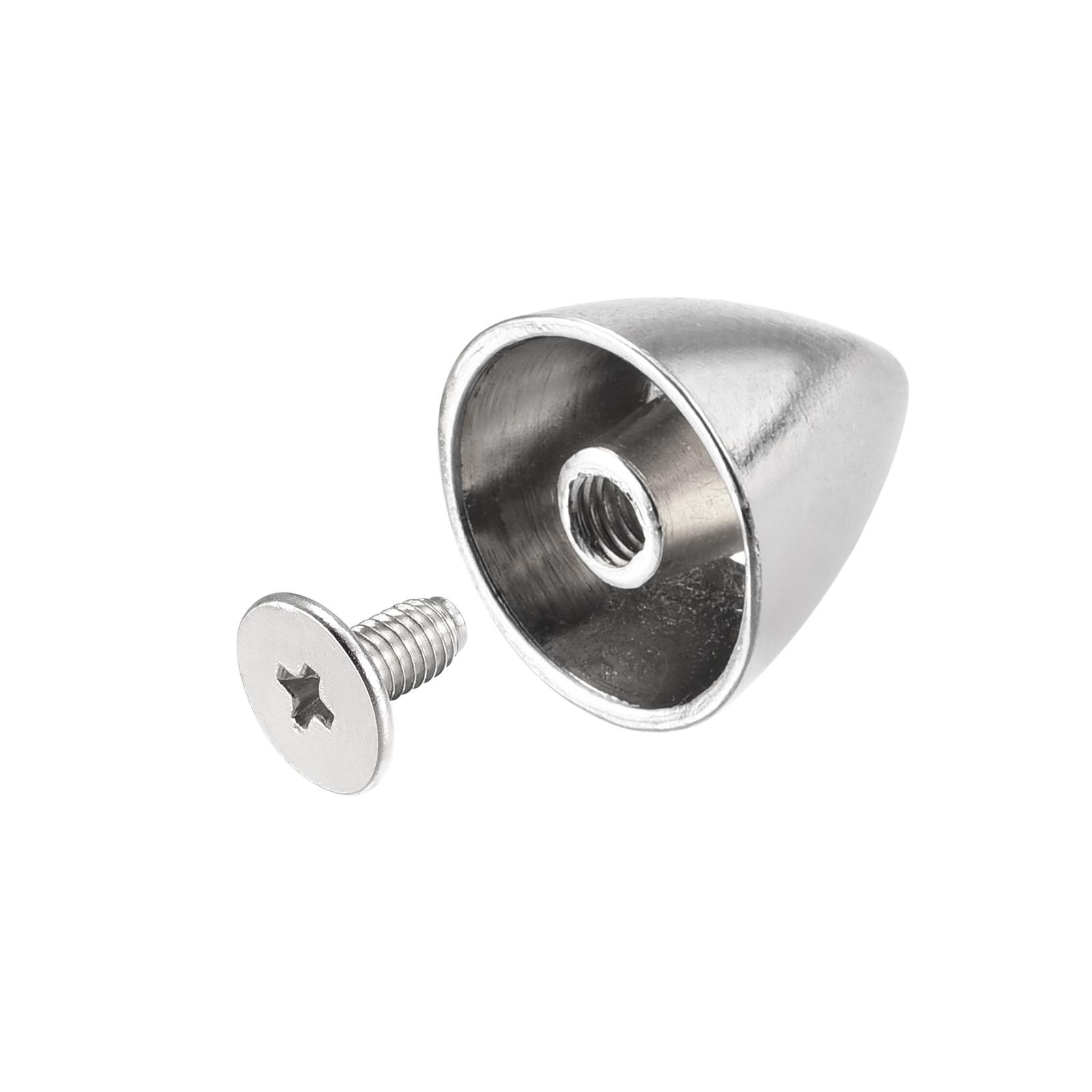 12x12mm Screw Back Rivets, 30 Cable Set Leather Studs Silver Tone