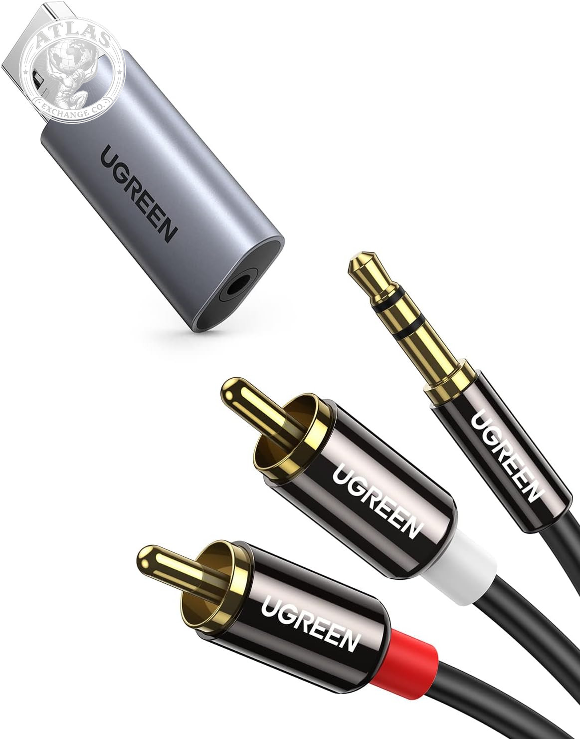 UGREEN 3.5Mm to 2RCA Male Cable 6FT and USB to 3.5Mm Audio Jack USB External Sou