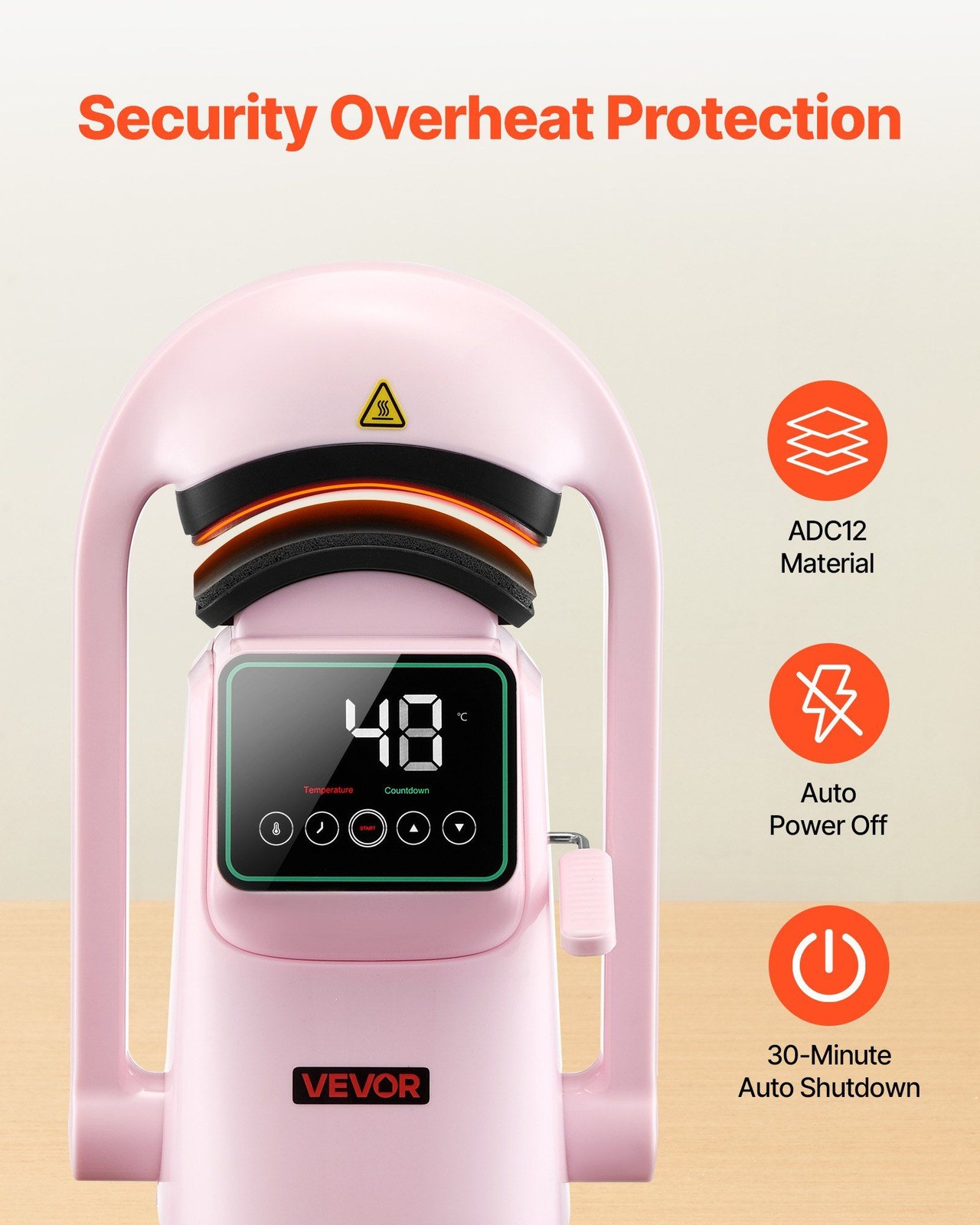 Touchscreen Hat Heat Press Pink - Auto Machine w/2 Interchangeable Platens