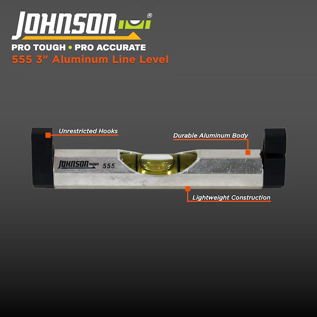 Johnson Level Aluminum 3-in 1 Vial Line/Surface level