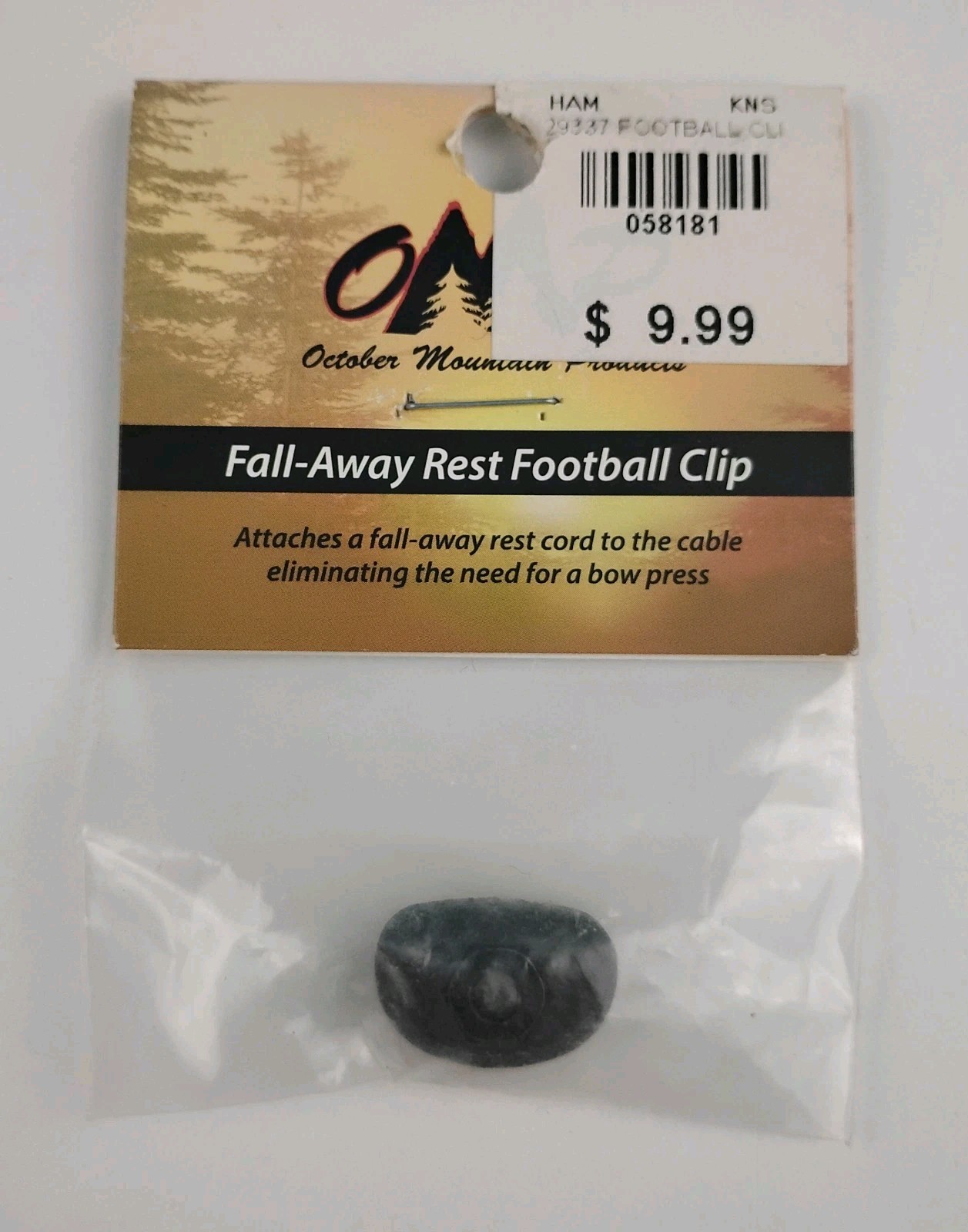 OMP Fall-Away Rest Football Clip One Size Black Plastic Universal Archery 29337