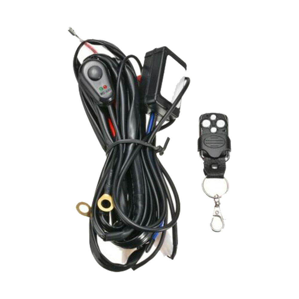 Wireless Remote Control Switch Strobe w/2-Lead Wiring Harness Kit LED Light Bar
