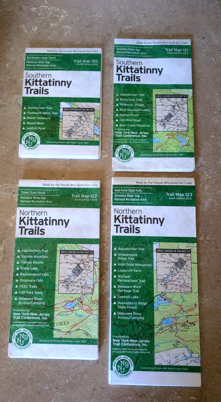 Kittatinny Trails Map Set of 4 - FAST SHIPPING