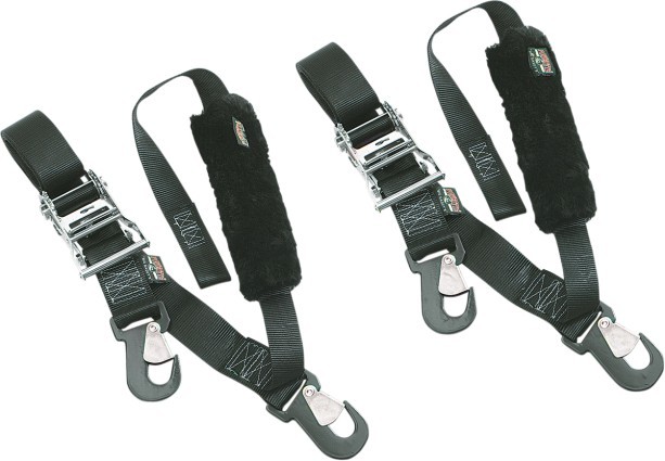 Powertye Big Daddys Ratchet Tie Downs w/Snap-Hook&Soft-Tye Black (32582-S)