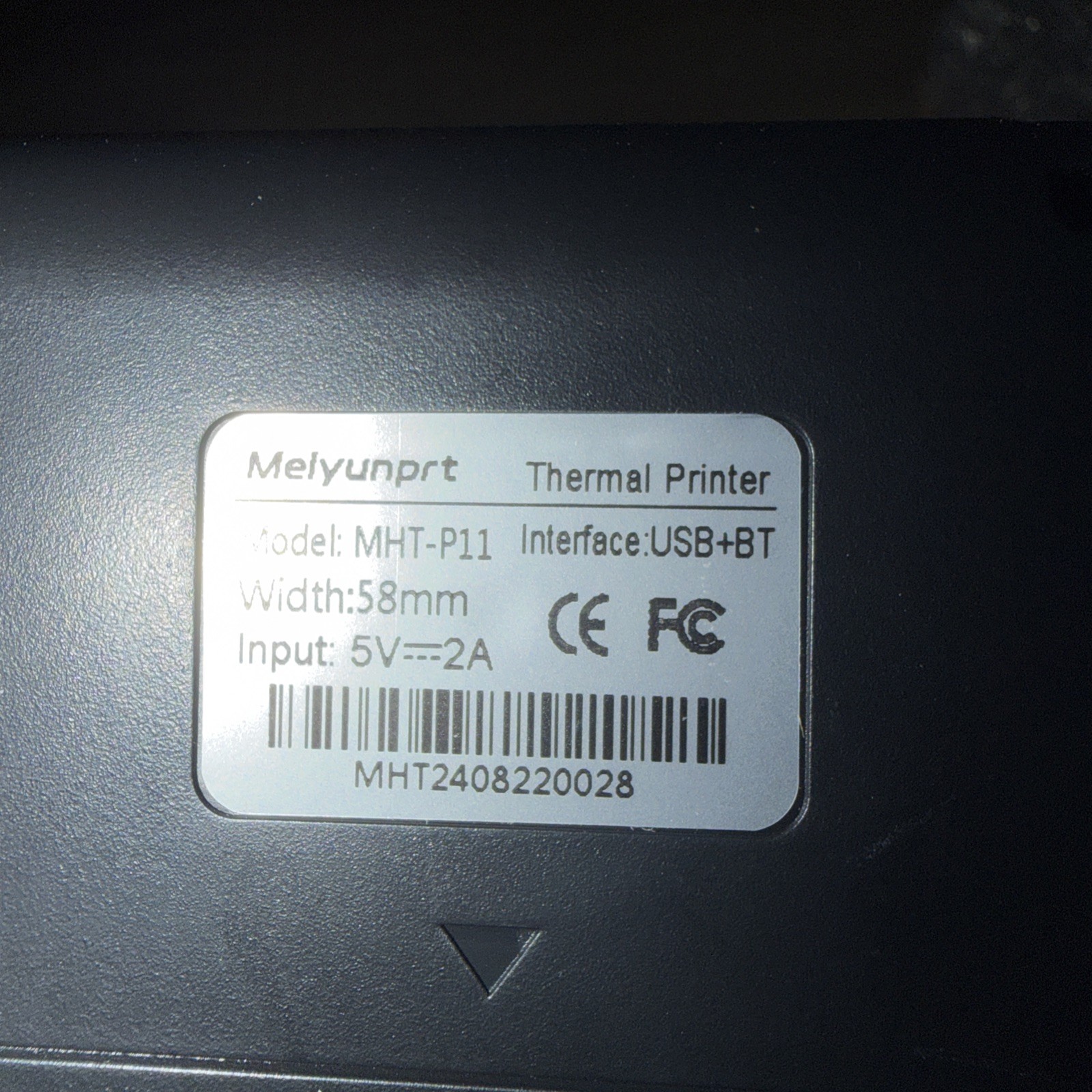 MHT-P11 Portable Thermal Printer 58mm Print Width USB & Bluetooth Connectivity
