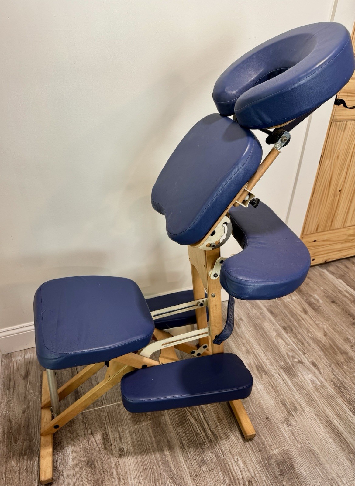 Massage Therapy Chair for Muscle Relaxation,  Foldable Portable Wood & Leather