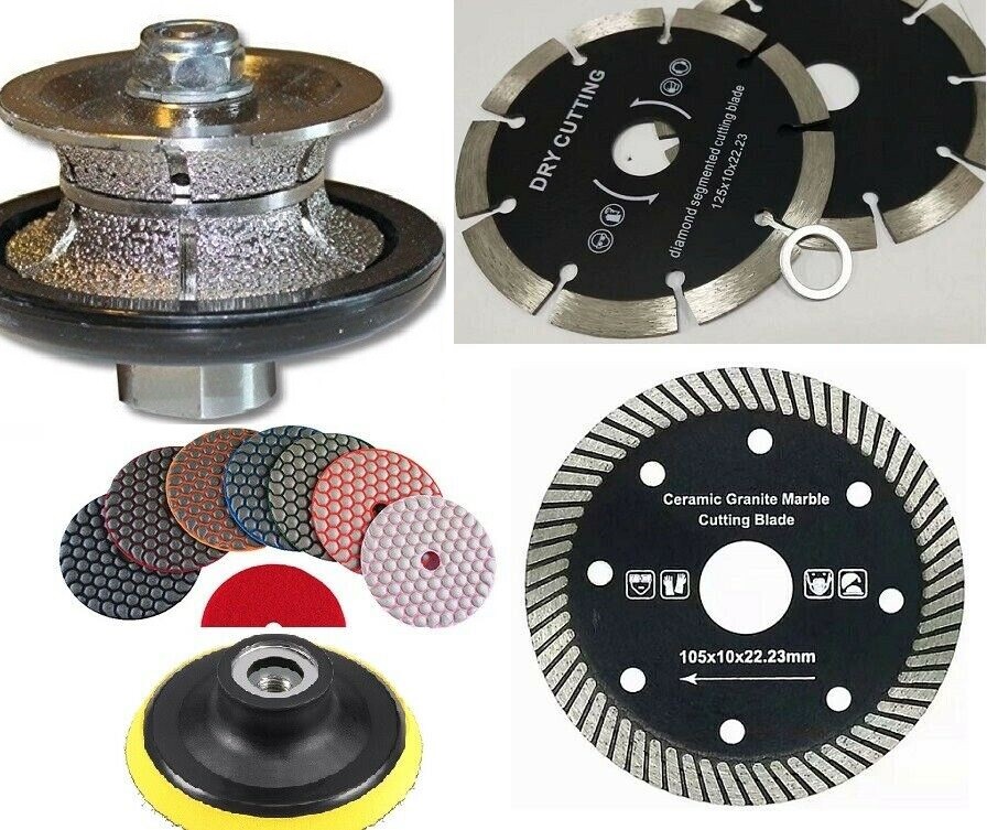 Power Tools Abrasives Diamond Pads Turbo Blade 1/2" Full Bullnose Router Bit