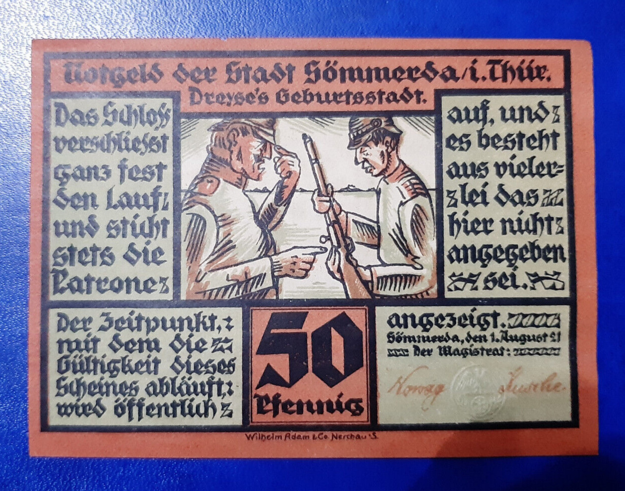 SÖMMERDA NOTGELD 50 PFENNIG 1921 EMERGENCY MONEY GERMANY BANKNOTE (22151)