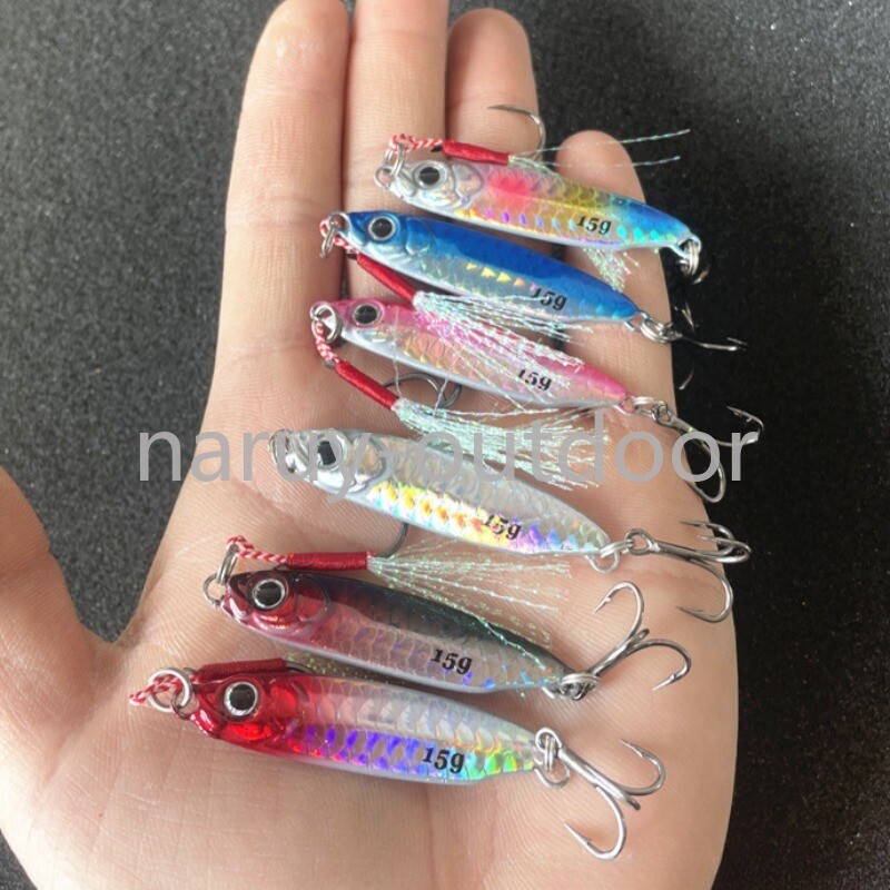 6 Pack Metal Jig Lure Shore Casting Spoon Jigging Bass Saltwater Fishing Tackle