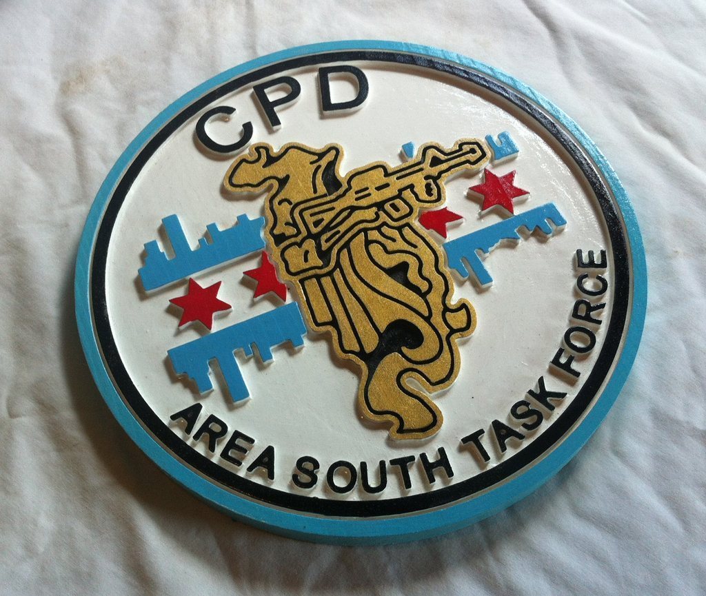 Police Department Chicago Task Force 3D routed plaque Patch Sign Custom carved