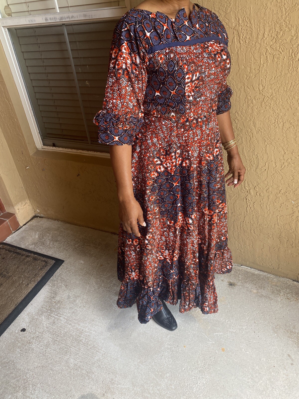 NIGERIAN AFRICAN WAX ANKARA DRESS ( CULTURAL& ETHNIC CLOTHING AFRICA )-L/XLARGE