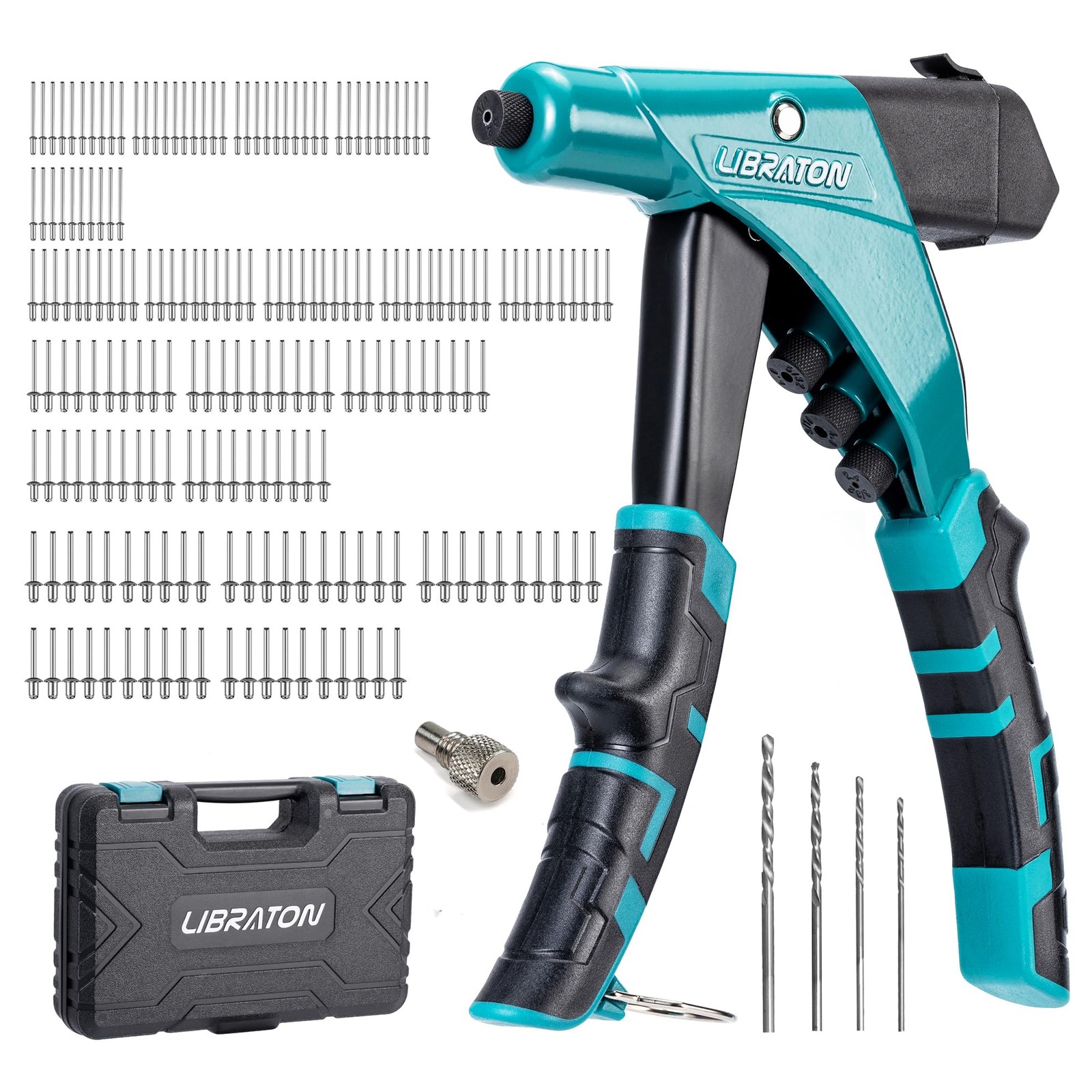 Professional Heavy Duty Riveter, Pop Rivet Gun Kit, Riveter with Scha...