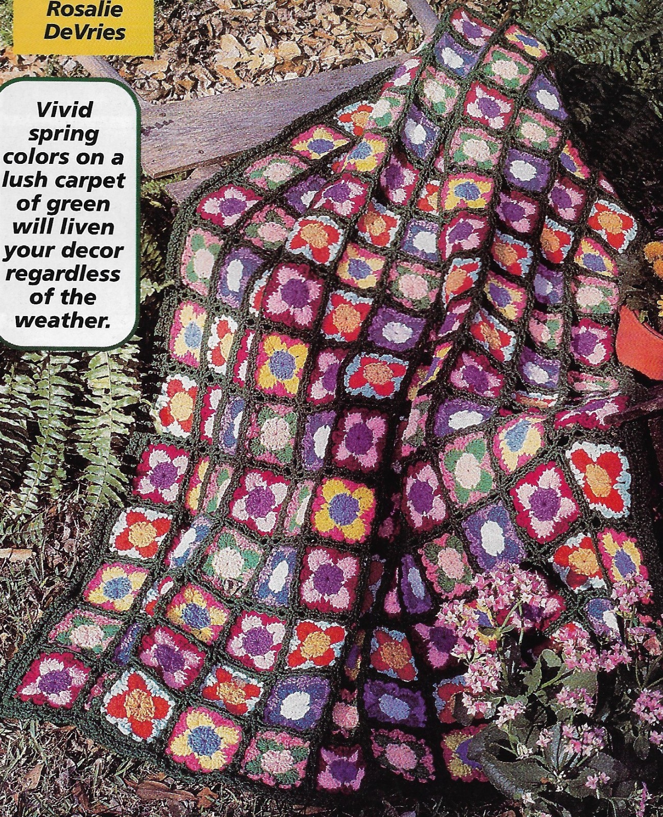 Floral Cascade Scrap Afghan crochet pattern instructions