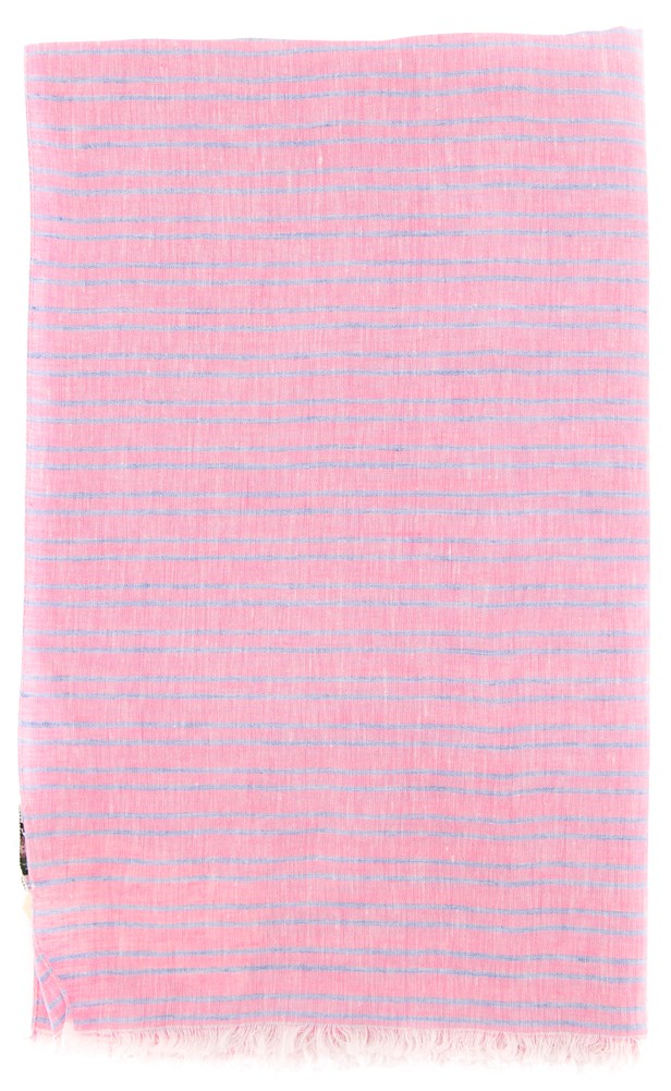 New $250 Luigi Borrelli Pink Striped Long Scarf - 78" x 27" - (LBSS12218)