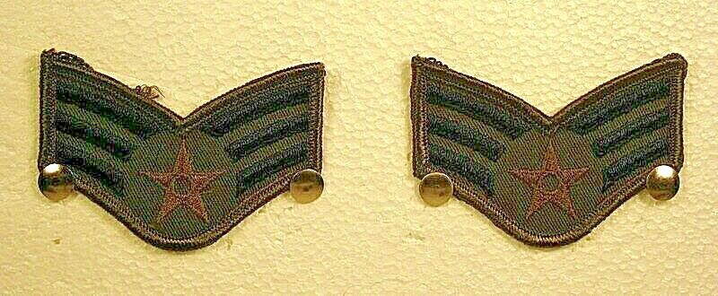 US Air Force Female Senior Airman SRA Rank Insignia Stripes Fatigue Obsolete