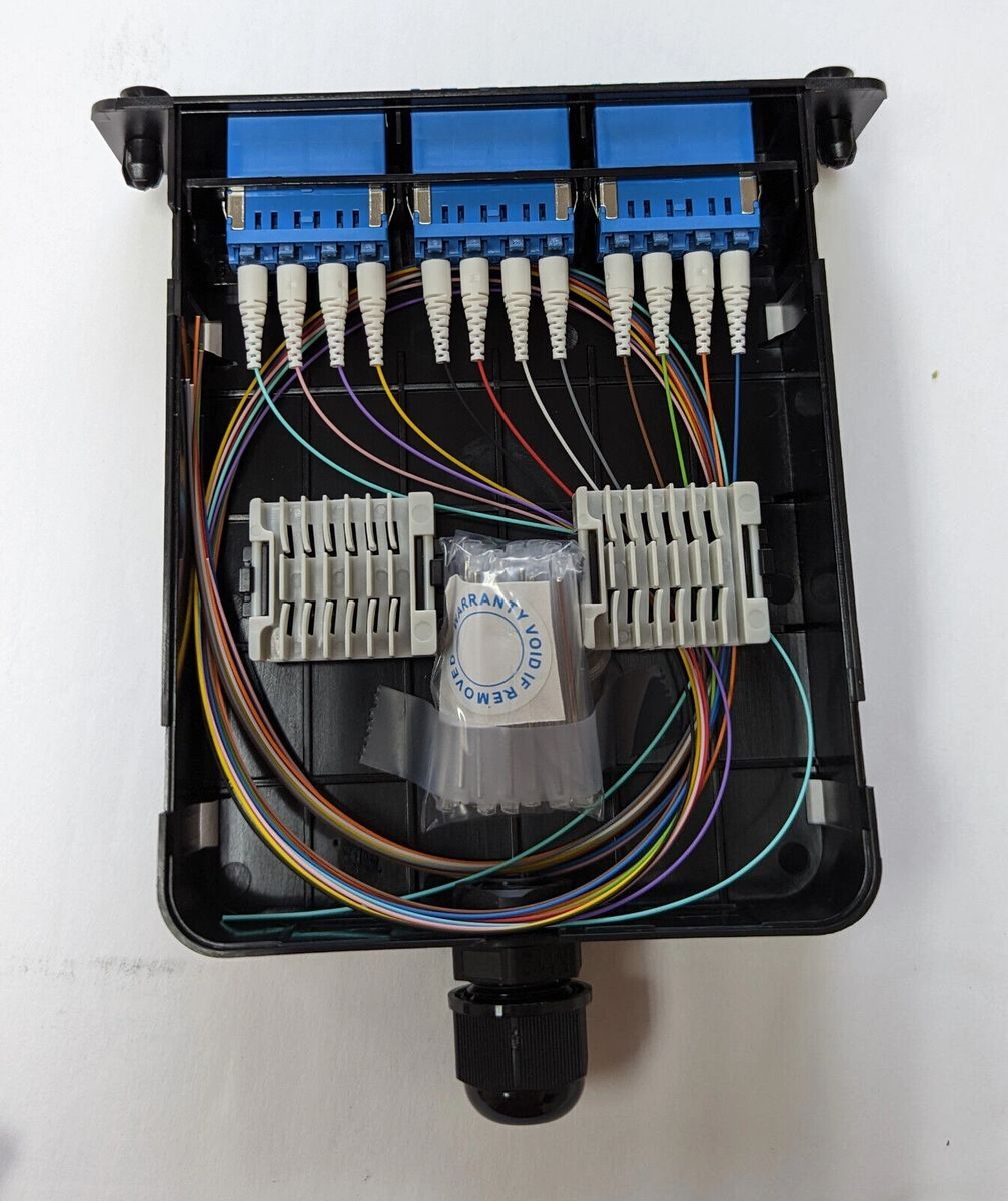 Universal LGX Pigtailed Splice Cassette 12 fiber, LC/UPC Quad (Blue) SM BIF