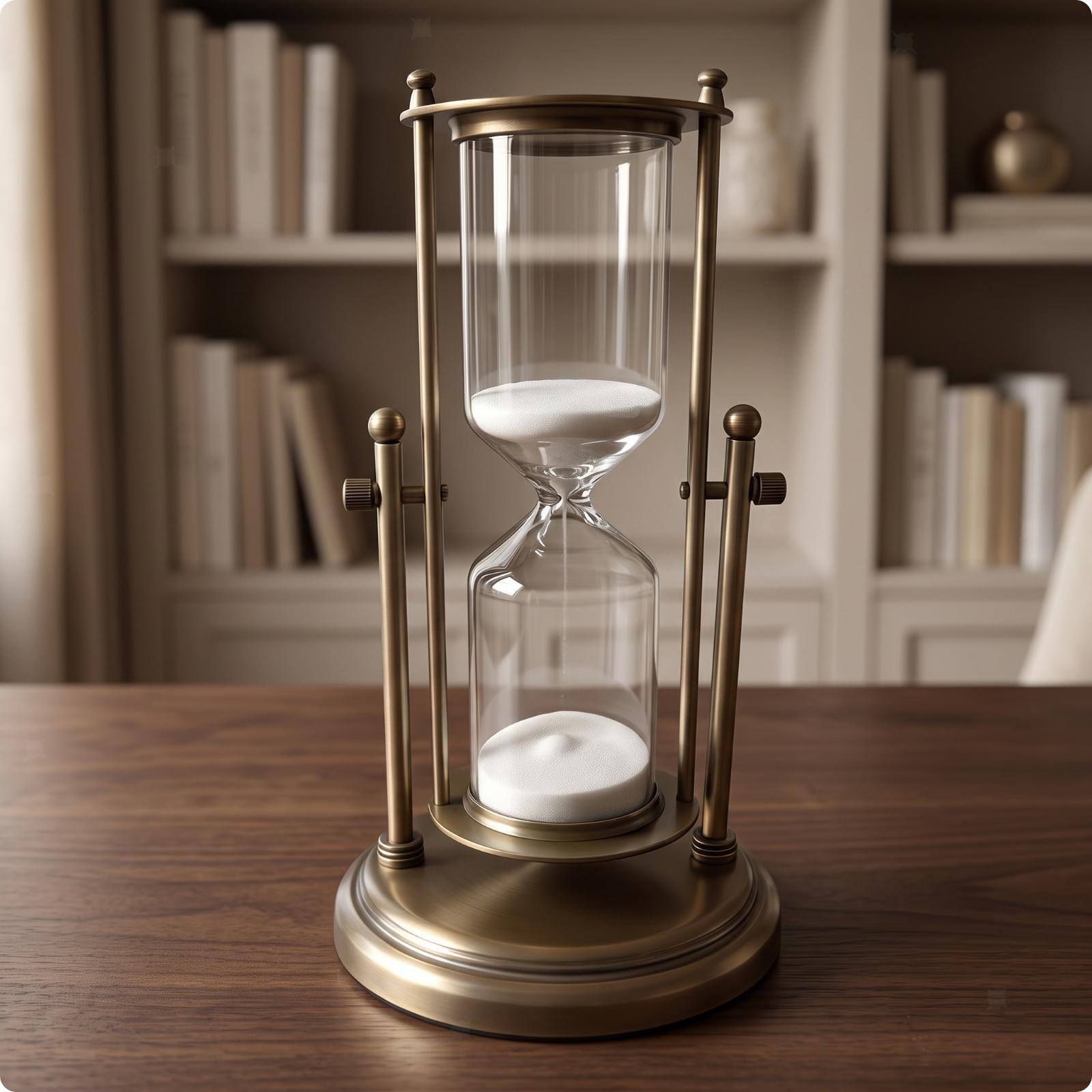 Hourglass with Metal Stand Vintage Sand Clock Sand Watch Antique Ornament