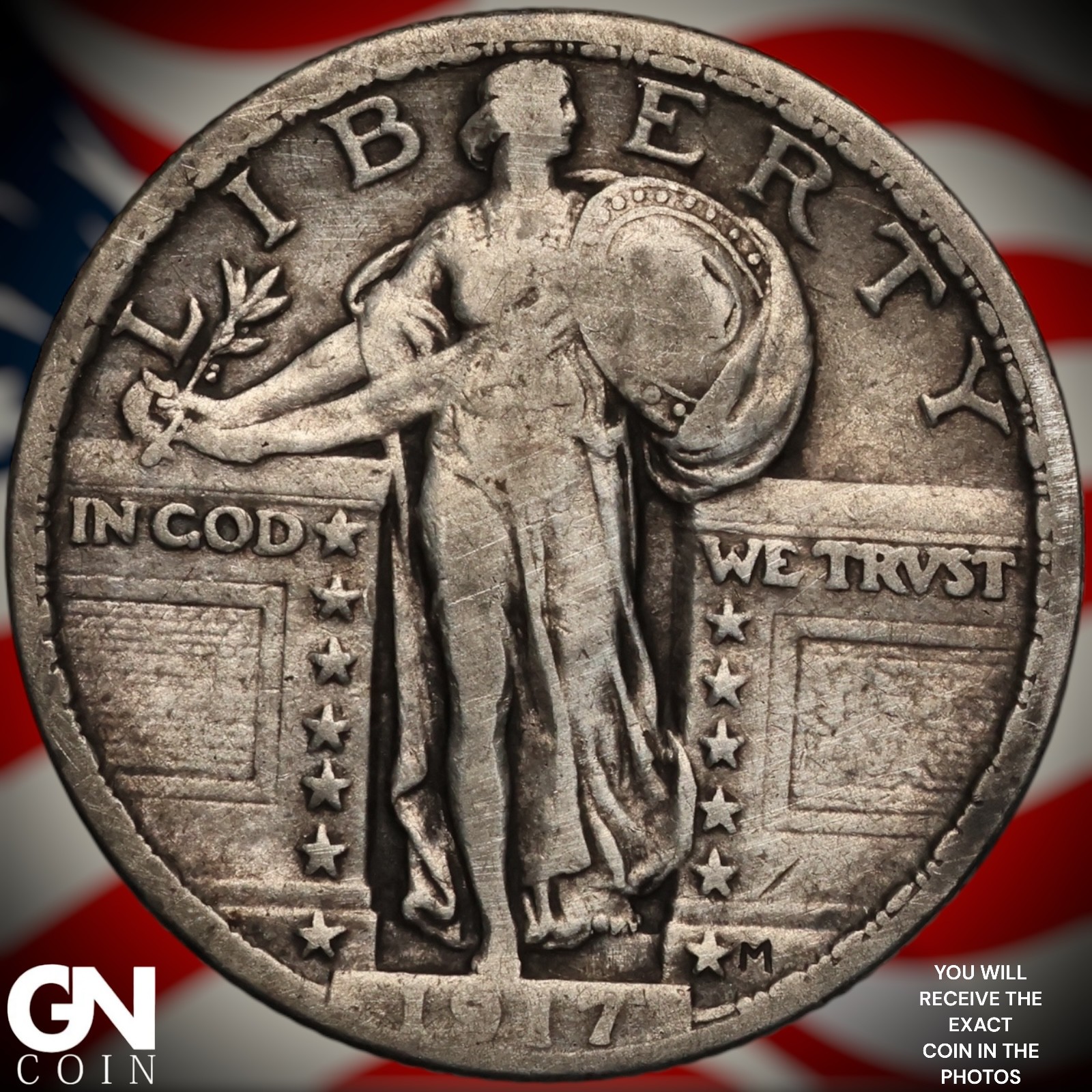 1917 P TYPE 2 Standing Liberty Quarter A6622