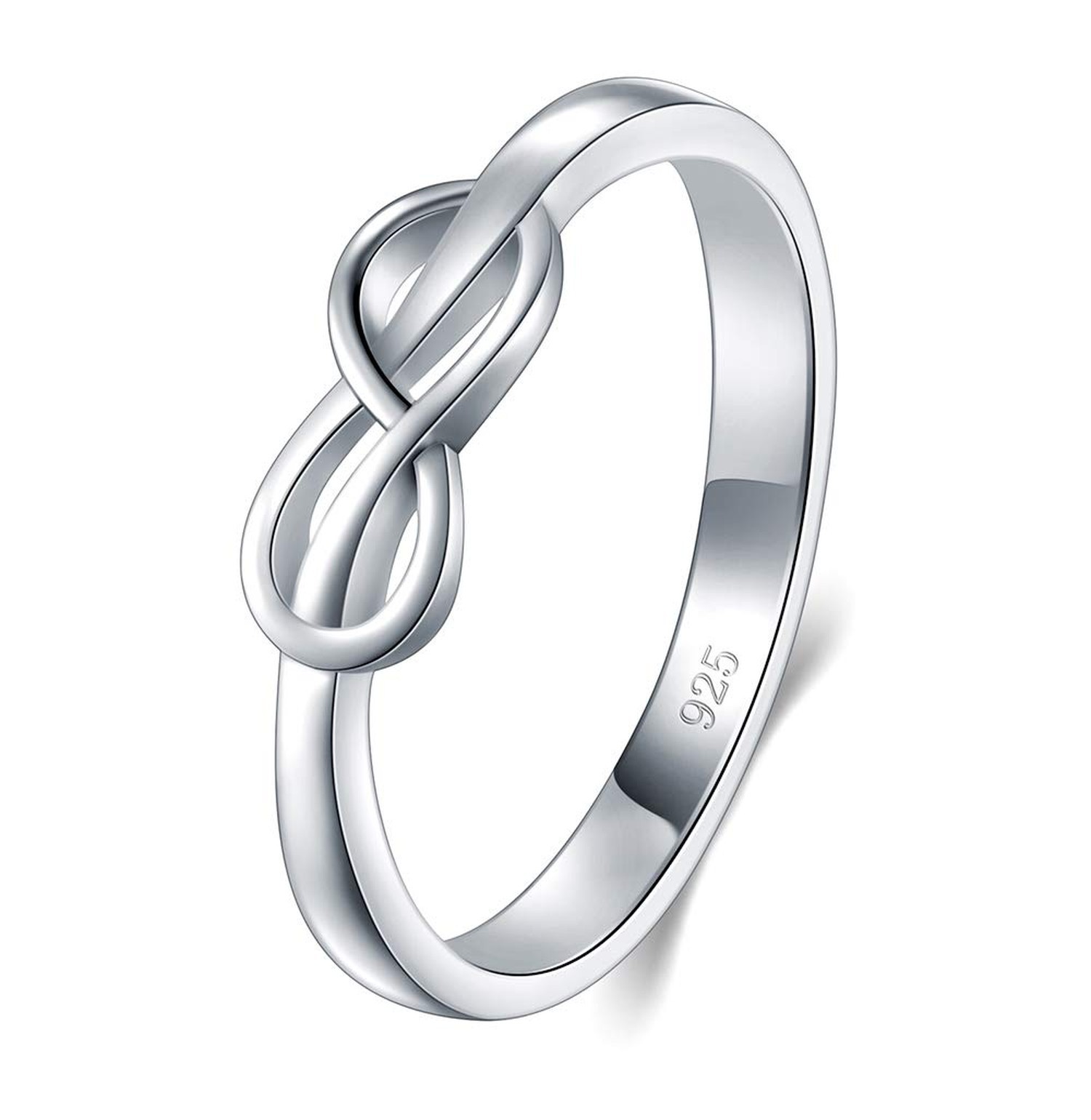 BORUO Sterling Silver Infinity Ring - 925 Sterling Silver - Knot Ring - Class...