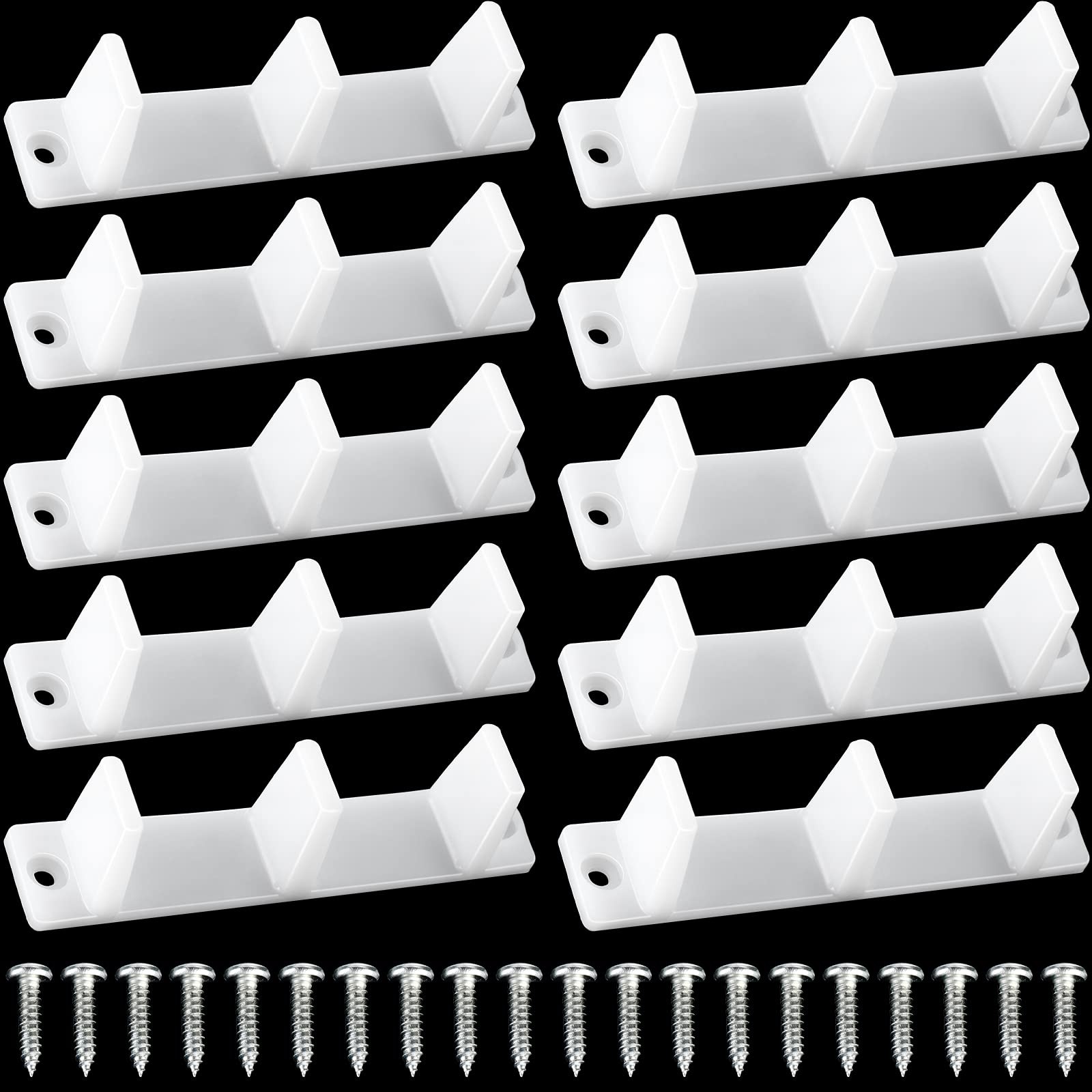 Jetec 10 Pieces Plastic Sliding Closet Door Guide Floor Bottom 10, White