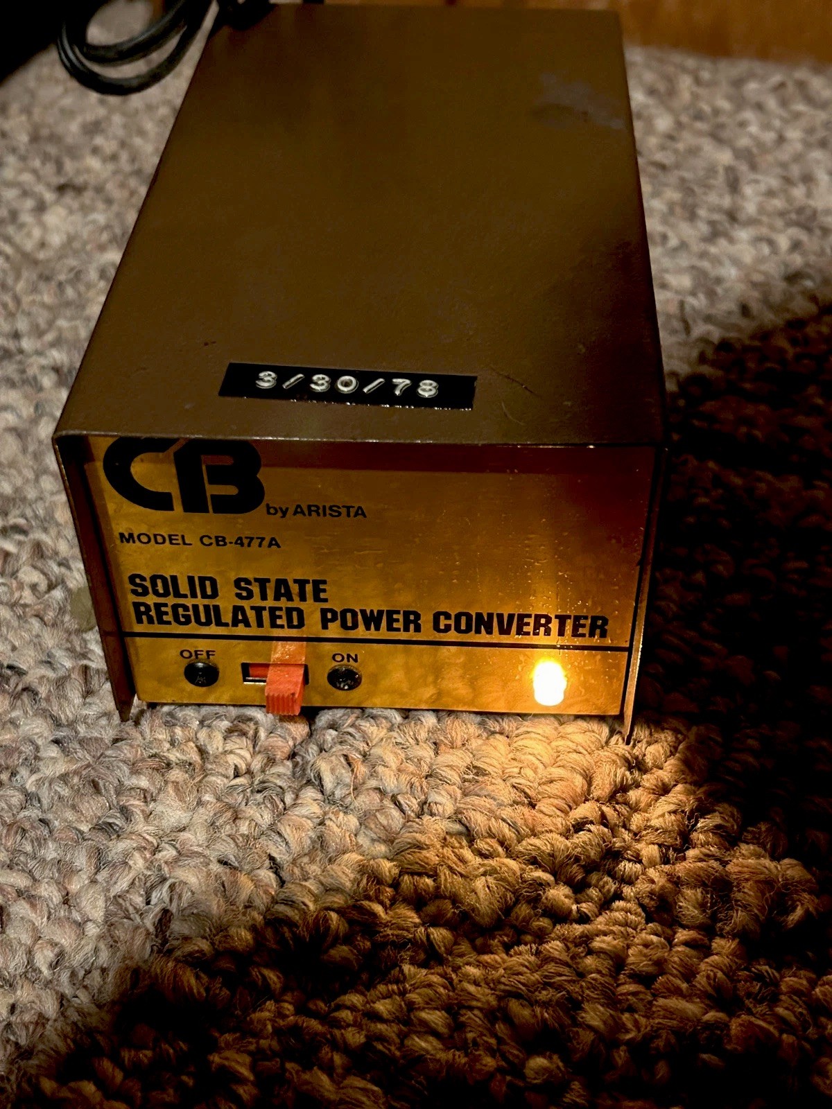 Vintage Arista Solid State Power Converter Regulated CB-477A 13.8V DC Tested